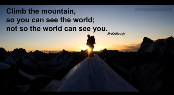 David McCullough Quotes Climb the mountain... so you can see the world, not so the world can see you.