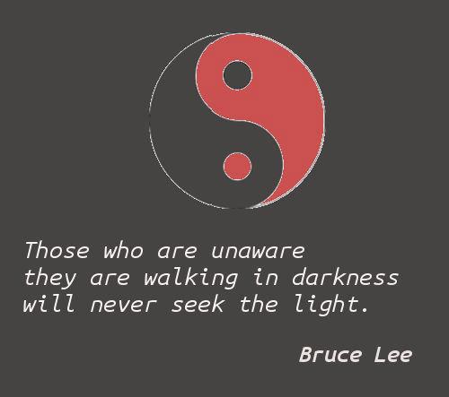 Bruce Lee Quotes Those who are unaware they are walking in darkness will never seek the light.
